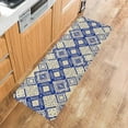 thumbnail image 5 of Kitchen Rugs and Mats,Navy Blue Ethnic Geometric Rhombus 2 Piece Anti Fatigue Area Runner Rug Set Comfort Standing Floor Mat,Retro Abstract Art Non Slip Absorbent Doormats for Laundry/Bathroom, 5 of 6