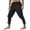 A-Black502, variant on XIAONU Men's Casual Scottish Style Solid Pocket Pleated Trousers Daily Wear Pant