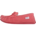 thumbnail image 5 of SNUGRUGS Grace Womens Suede Moccasins with Floral Cotton Inner and Rubber Sole - Crimson - US 10, 5 of 7