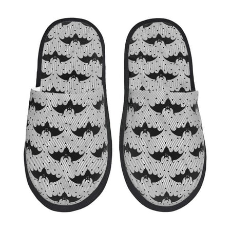 Balery Bat Slient Indoor Furry Fleece Comfort House Shoes Soft Non-Slip Home Shoes Cotton slippers House Slippers-- Large