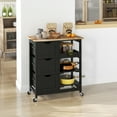thumbnail image 3 of HOMCOM Rolling Kitchen Island Cart, Bar Serving Cart with Drawers, Black, 3 of 9