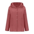 thumbnail image 5 of BinBiL Women's Spring Summer Oversized Button Down Hooded Linen Shirt Jacket Top, 5 of 9