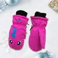 thumbnail image 3 of Manoplas para niños Invierno Impermeable Cálido Niños Accesorios fáciles de combinar Dibujos animados cómodos Impreso para clima frío rosered M 3 pares Eigraketly HA059221-17B, 3 of 6
