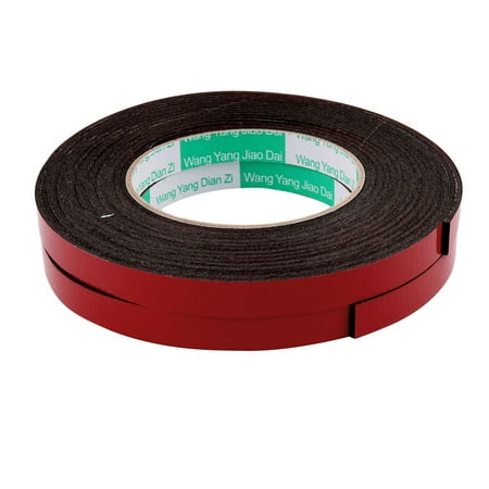 5M Long 12x2mm Dual Sided Sponge Tape Adhesive Sticker Foam Glue Strip Red 2pcs