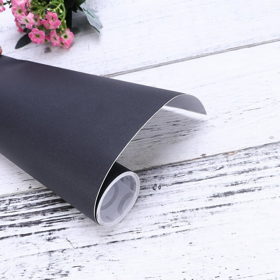 MLINS Room Darkening Blackout Window Film Self-adhesive Privacy Protection Window Tint Stickers (Black)