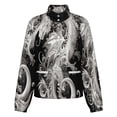 thumbnail image 5 of Jackets for Women Winter Coat Jackets Flannel Stand Collar Jacket(Intricate Silver Dragon Design,Size:S-4XL), 5 of 7