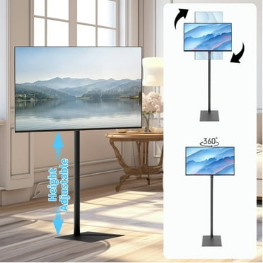 bimiti Floor TV Stand, Fits 13-42 inch LED TVs, Height Adjustable, Black