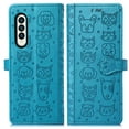 thumbnail image 2 of Feishell for Samsung Galaxy Z Fold 3 Cartoon Cute Wallet Case, Cat Dog Style Flip with ID Card Holder Premium PU Leather Cases with Wrist Strap, Magnetic Closure Folio Kickstand Phone Cover, Blue, 2 of 11