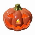 thumbnail image 2 of Halloween Pumpkin LED Lantern,Gothic Ceramic Pumpkin Tea Lights,Jack O Lantern Light,Single Pumpkin LED Lamps,Tabletop Indoor Halloween Decorations for Holiday Party Home, 2 of 4