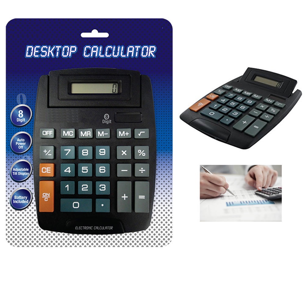 Big Display 8 Digit Electronic Calculator Solar Panel Operated W/ Cover Case 