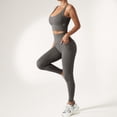 thumbnail image 3 of Women's High Waist Full-Length Seamless Leggings with Ultra-Stretchy Fabric - Medium, Gray, 3 of 6