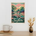 thumbnail image 3 of Vintage Suzhou Cityscape Retro Chinese Tourism with Historic Architecture & Culture Canvas Poster, 3 of 8