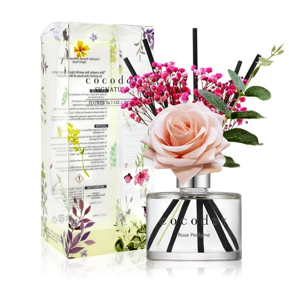 COCODOR Rose Flower Reed Diffuser/Rose Perfume/6.7oz(200ml)/1 Pack/Reed Diffuser, Reed Diffuser Set, Oil Diffuser & Reed Diffuser Sticks, Home Decor & Office Decor, Fragrance and G