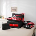 thumbnail image 6 of Manfei Grunge Soccer Ball Full Size Bedding Sets For Boys,Sweet Ball Games Full Size Bed in a Bag,Black Red,Black Reversible,7pcs, 6 of 8