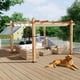 thumbnail image 1 of Qinaqin 10X10 Pergola Retractable Canopy Madera Grain Aluminum Frame Structure para Backyard de Profundidadck Porch Patio, 1 of 7