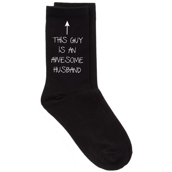 This Guy Is An Awesome Husband Mens Black Socks Present Gift Valentines Day Birthday Christmas Present
