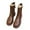 Brown, variant on XIMIN Women's Chelsea Boots with Thick Sole - Slip-On Fur Lined Winter Warm Fleece-Lined Boots Lug Sole Combat Mid Calf Slip On Chunky Ankle Booties Casual Style