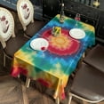 thumbnail image 2 of Colorful Tie Dye Mandala Pattern Rectangle Tablecloth 60"x120",Waterproof Polyester Rectangle Table Cloth, Wipeable Spillproof Polyester Tablecloth for Dining, Camping, Indoor and Outdoor, 2 of 6