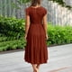 thumbnail image 4 of Maxi vestido bohemio de manga corta para mujer, vestidos largos para el sol en la playa Fridja  qw2188, 4 of 7