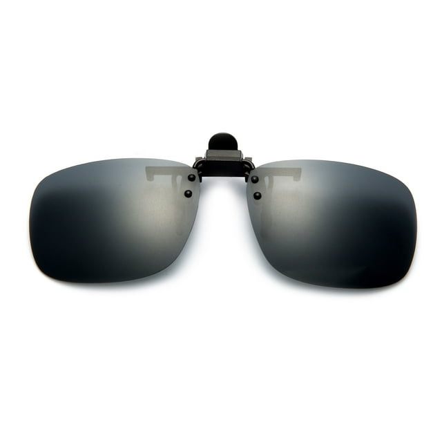 Newbee Fashion - Polarized Clip-On Flip Up Metal Clip Sunglasses Multi Purpose Flash Polarized Lenses (Glasses not included)