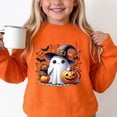 thumbnail image 5 of WAVSUF Kids Girls Halloween Sweatshirt, Loose Fit Long Sleeve Round Neck Festive Fall Casual Pullover Orange 7-8, 5 of 8