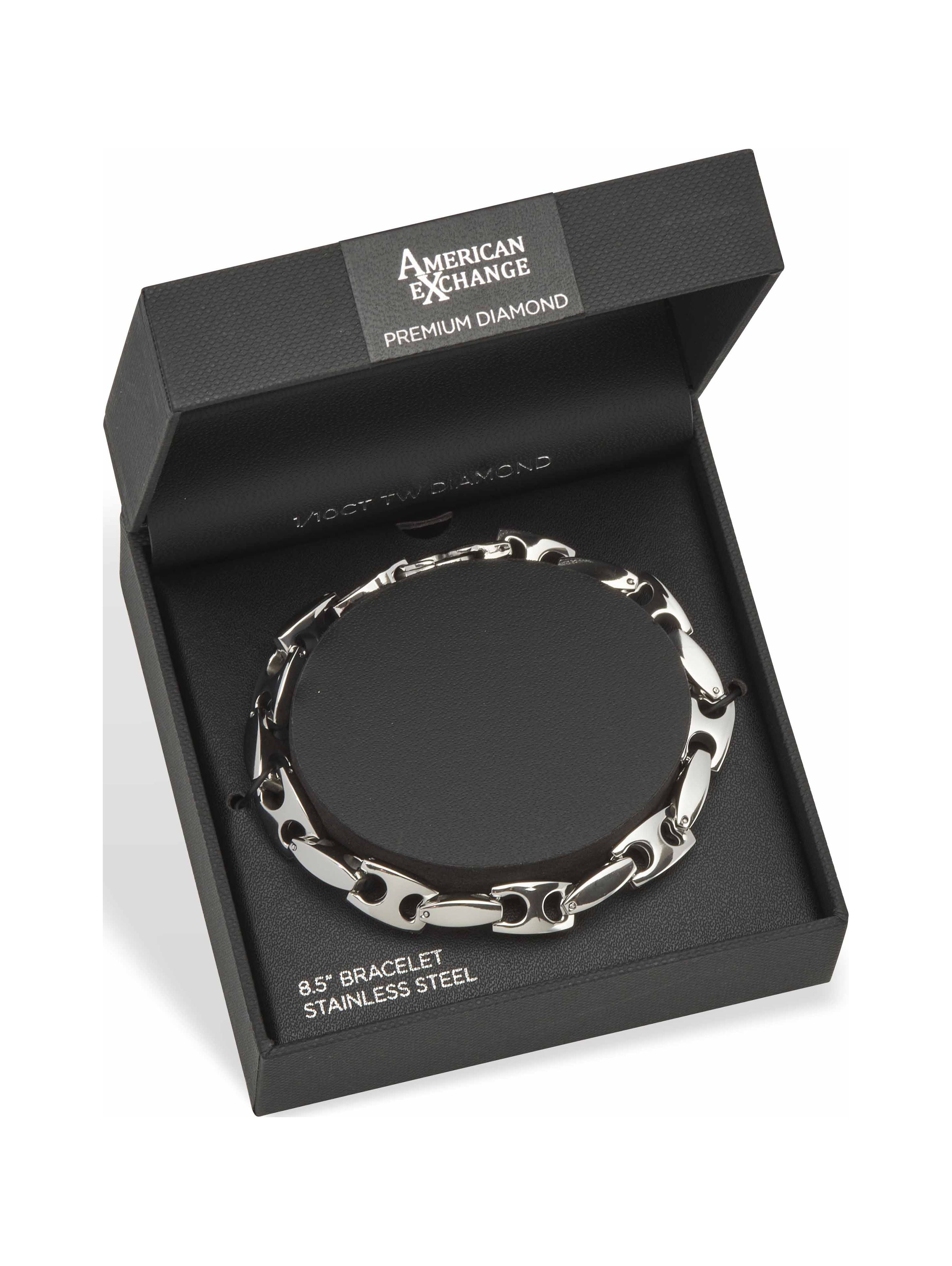 American Exchange Men's Stainless Steel Link Bracelet inch