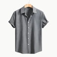thumbnail image 2 of Hessimy Mens Short Sleeve Dress Shirts Wrinkle Free Solid Casual Button Down Shirts with Pocket,Wrinkle Free(Grey,XL), 2 of 8