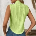 thumbnail image 5 of Oplxuo Summer Turtleneck Tank Tops for Women Dressy Casual Slim Fitted Sleeveless Blouse Basic Solid Knitted Tee Shirts, 5 of 6