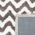 thumbnail image 2 of SAFAVIEH Barcelona Carmella Chevron Stripes Shag Area Rug, Ivory/Silver, 5' x 5' Square, 2 of 5