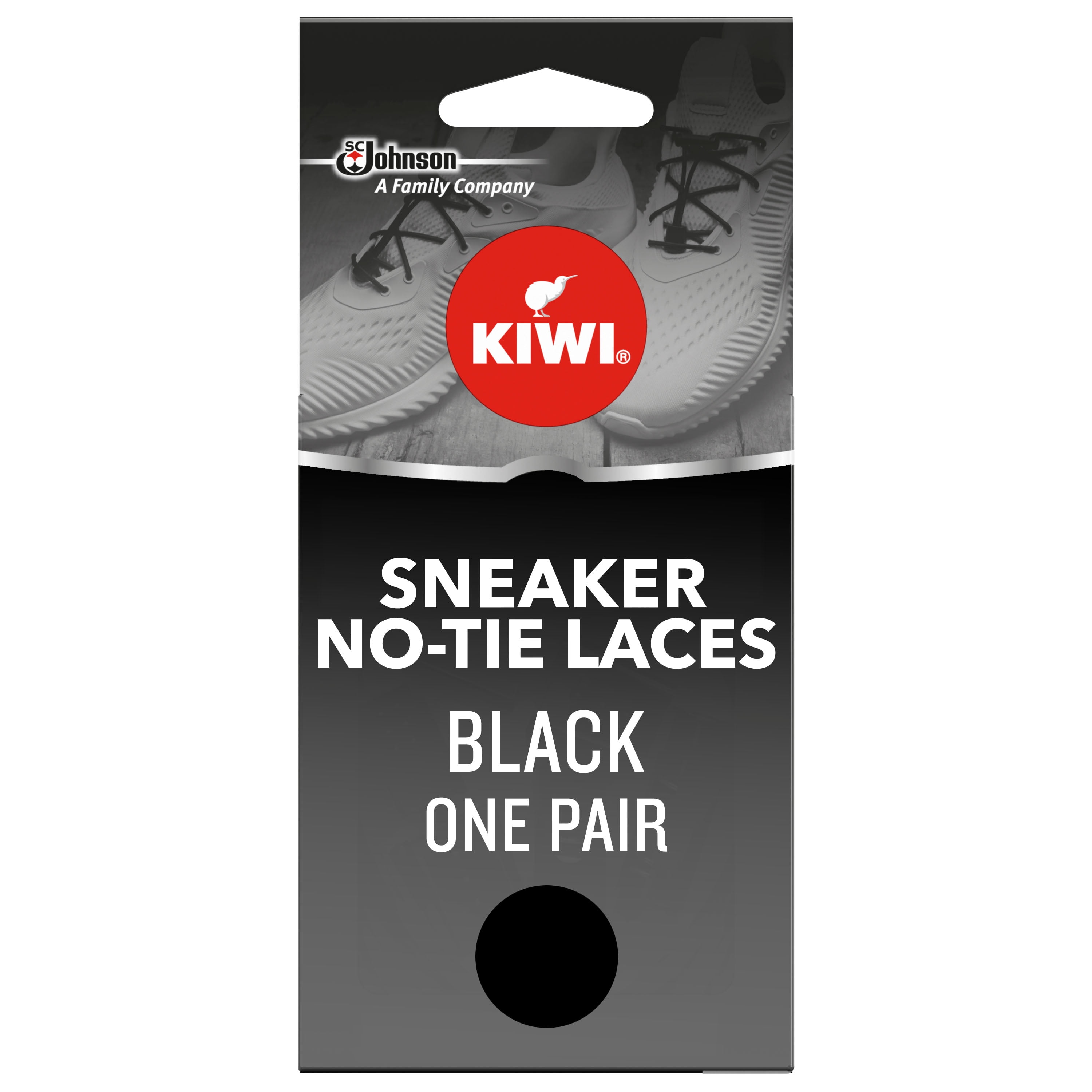 KIWI Sneaker No-Tie Shoe Laces, Black 
