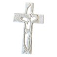 thumbnail image 4 of TISHITA Carved Wood Cross Crucifix Intertwined Heart Gift Spirituality Wall Art Sculpture for Valentines Day Living Room Teacher Kids Standard White, 4 of 8