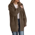 thumbnail image 2 of Cardigan Sweaters for Women Fall Winter Long Sleeve Loose Casual V Neck Button Down Ribbed Knit Sweater Coats with Pockets, 2 of 5