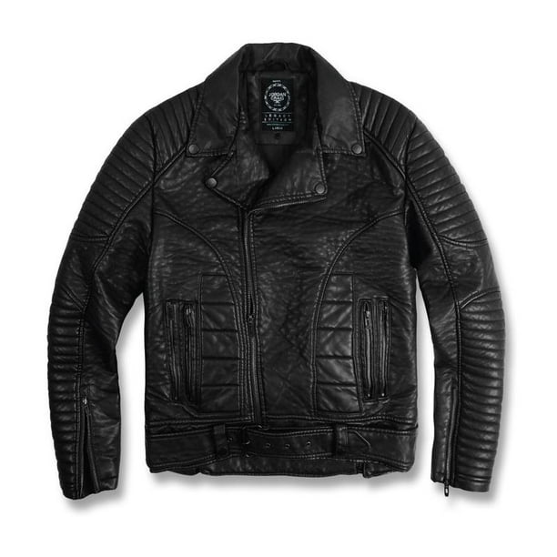 Jordan Craig - Jordan Craig Hammered Vegan Leather Men's Moto Jacket Black 91282-black - Walmart