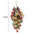 thumbnail image 3 of Foqnuq Christmas Swags Outdoor Decor Teardrop Ornament with Lights Red Berries & Pine Cones Wall Hanging for Front Door Indoor & Outdoor, 3 of 7