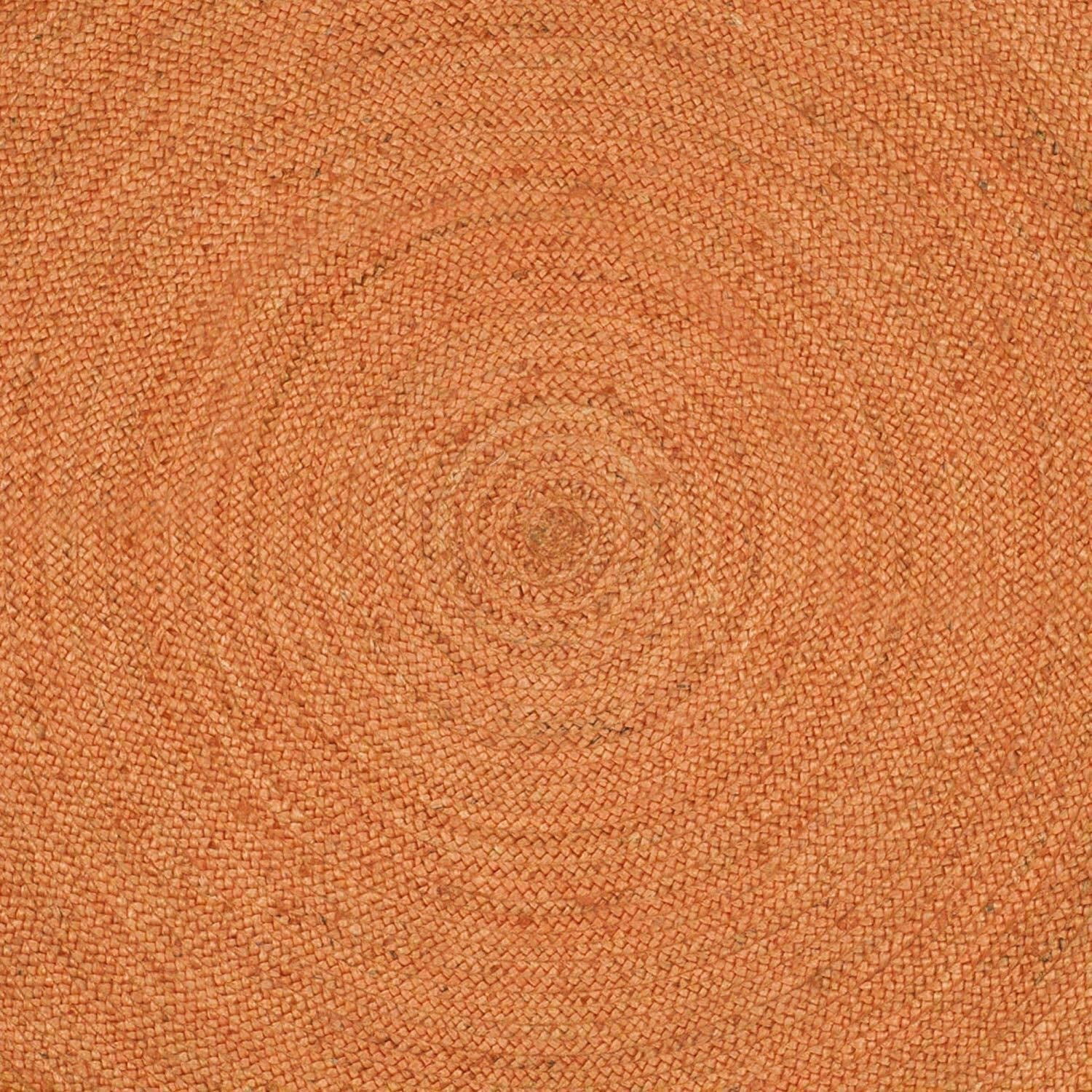 Avgari Creation Handmade Natural Jute Rug Round Area Rug Rug for Home Decor (2 Feet Round (24x24 Inches), Orange + Beige Border)