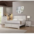 thumbnail image 2 of Full Size Solid Wood Panel Bed Frame with Antique White & Brown Finish for Bedroom, 2 of 5
