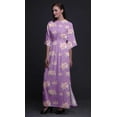 thumbnail image 5 of Bimba Rayon Rose & Ranunculus Floral Smocked Waist Printed Gown Maxi Side Slit LadiesÂ&nbsp;Dress-XSmall, 5 of 6