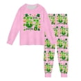 thumbnail image 4 of 67 Six Seven Letter Outfits Set For Kids Outfits Set Casual Girls 67 Doodle Print Long Sleeve Homewear Soft Two Piece Sleepwear Light Pink 4-5 Years, 4 of 9