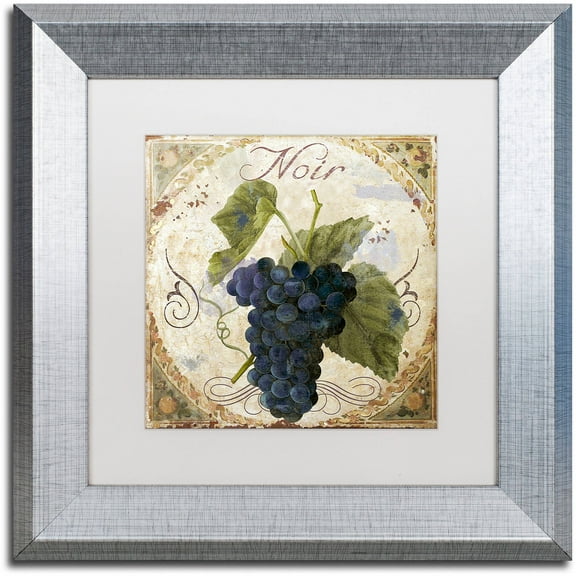 Trademark Fine Art "Tuscany Table Noir" Canvas Art by Color Bakery White Matte, Silver Frame