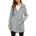 thumbnail image 4 of Koszal Extérieur Coupe-Vent Imperméable Léger à Capuche Femmes Veste de Pluie Longue, 4 of 7