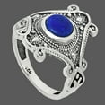 thumbnail image 2 of Natural Lapis Lazuli - Afghanistan 925 Sterling Silver Ring s.6 Jewelry R-1734 AGR1027_B_6, 2 of 6