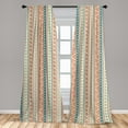 thumbnail image 5 of Ambesonne African Curtains, Folk Borders, Pair of 28"x63", Orange Blue Pale Yellow, 5 of 5