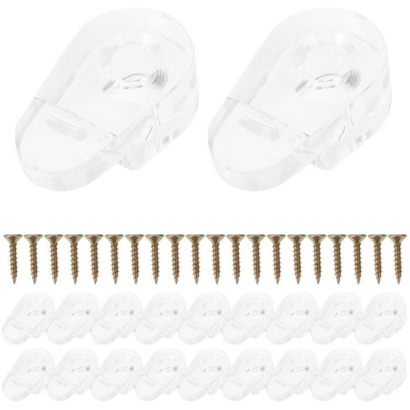 NICERIO 20Pcs Transparent Mirror Clips for Glass Doors Cabinets and Wardrobes