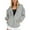 Gray, variant on Ashirexll Womens Fleece Coats, Winter Coats for Women, Fashion Solid Color Pocket Long Sleeve Loose Sweatshirt Hooded Top