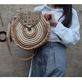 thumbnail image 5 of CoCopeaunt Women Straw Beach Bags Round Summer Shoulder Tote Bag Handwoven Rattan Crossbody Satchel Handbags Purse, 5 of 6