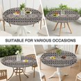 thumbnail image 7 of Black Geometric Diamond Pattern Round Fitted Tablecloth with Elastic Edge,Dining Table Cover Waterproof,Outdoor Round Tablecloth for Camping,Dining,Indoor and Outdoor, 7 of 7
