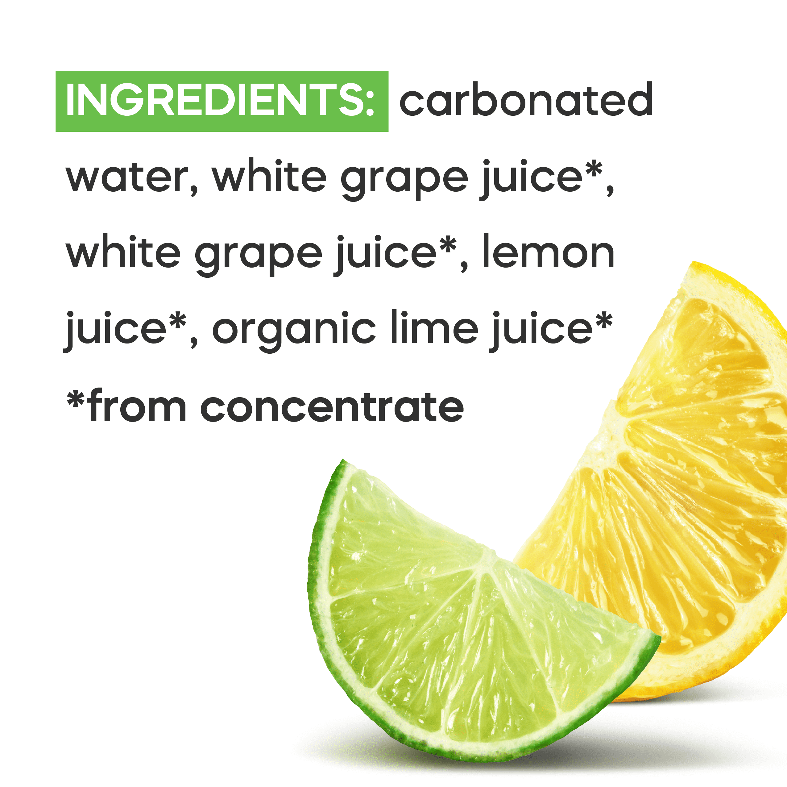 GoodPop Just Juice + Bubbly Water Mini Cans Lemon Lime 7.5 fl oz 6 pk
