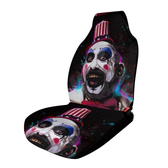 Captain Spaulding Car Seat Covers Pattern Front Seat Protector Cover Full Universal Size Auto Accessories 1PCS