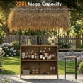 thumbnail image 4 of LAZZO 3 Pieces Outdoor Bar Set, Patio Wicker Bar Set with Height Stools and Islander Tiki Bar for Garden, Yellow, 4 of 9