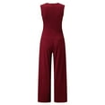 thumbnail image 4 of Baqcunre Ladies' Solid Sleeveless Loose Jumpsuit With Pockets Casual Jumpsuit,XL,Jumpsuits For Women Casual,Womens Jumpsuit,One Piece Jumpsuit,Pants For Women,Womens Clothes,Wine, 4 of 8